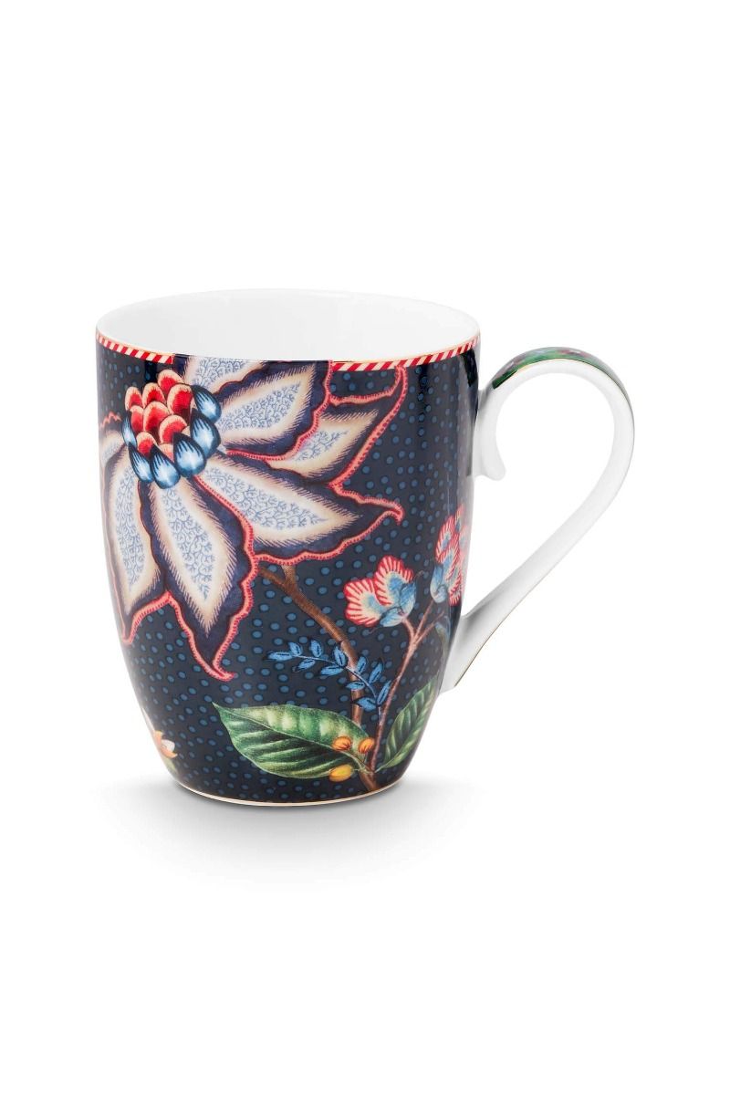 Mug Large Flower Blues Blue