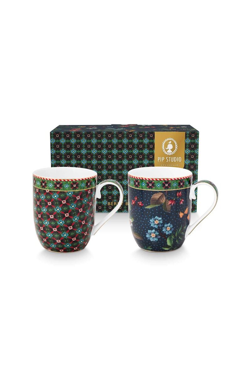 Set/2 Mugs Small Berry Blues