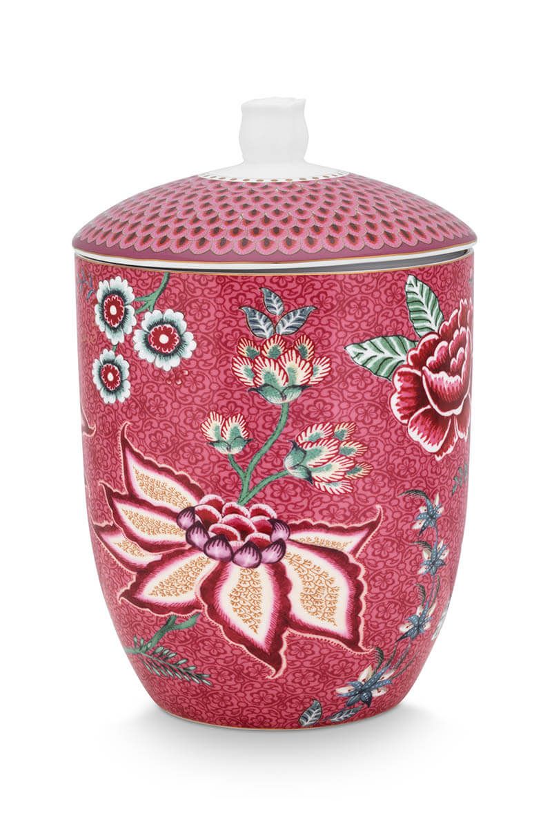 Pip Studio Spring to Life Gilt Pink Floral Porcelain Biscuit Jar Canister