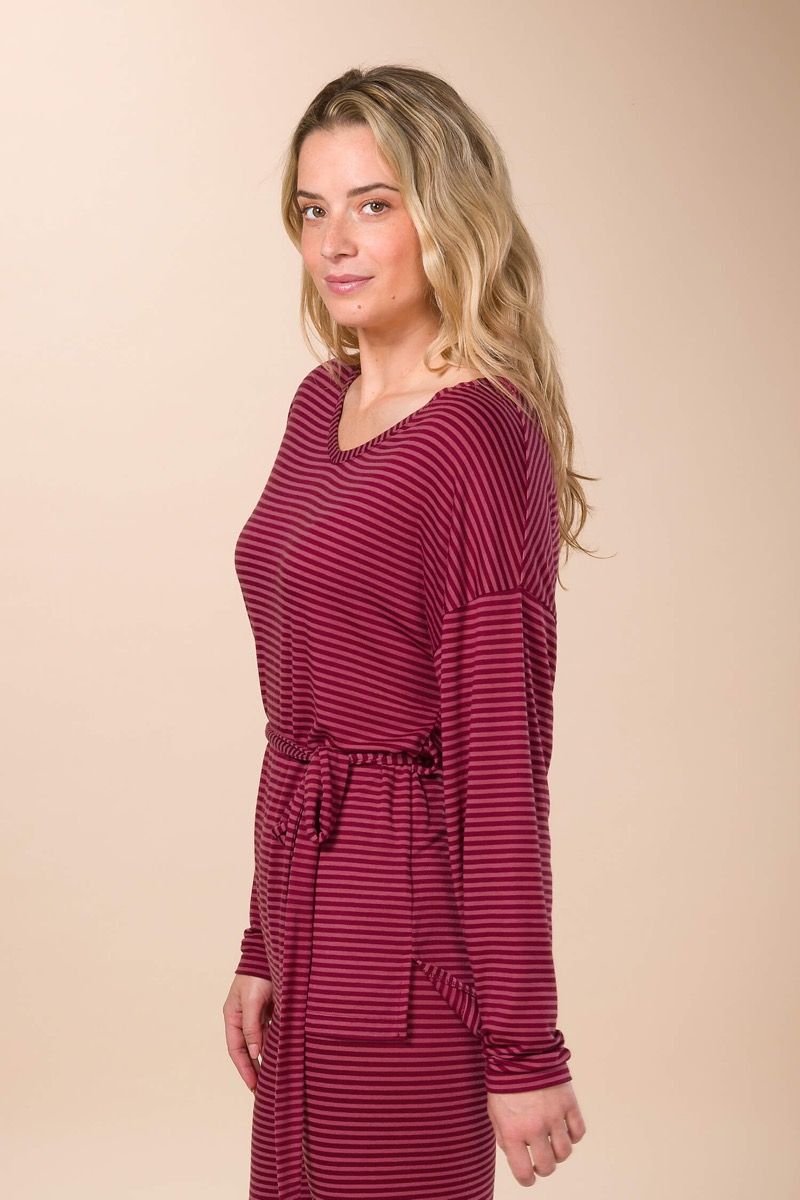 Timberly Top à Manches Longues Little Sumo Stripe Rouge Rose