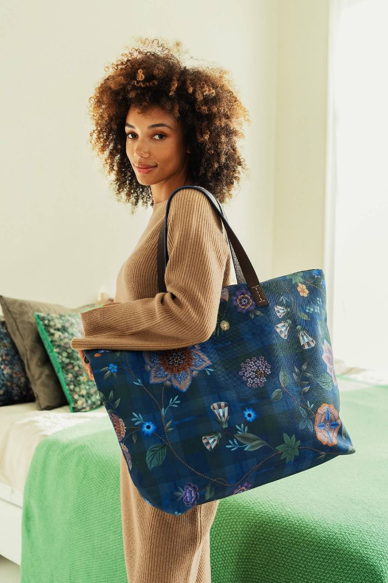 Tilda Tote Bag Flores Felices Dark Blue