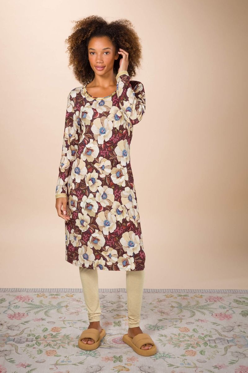 Destiny Long Sleeve Nightdress Rosita Brown