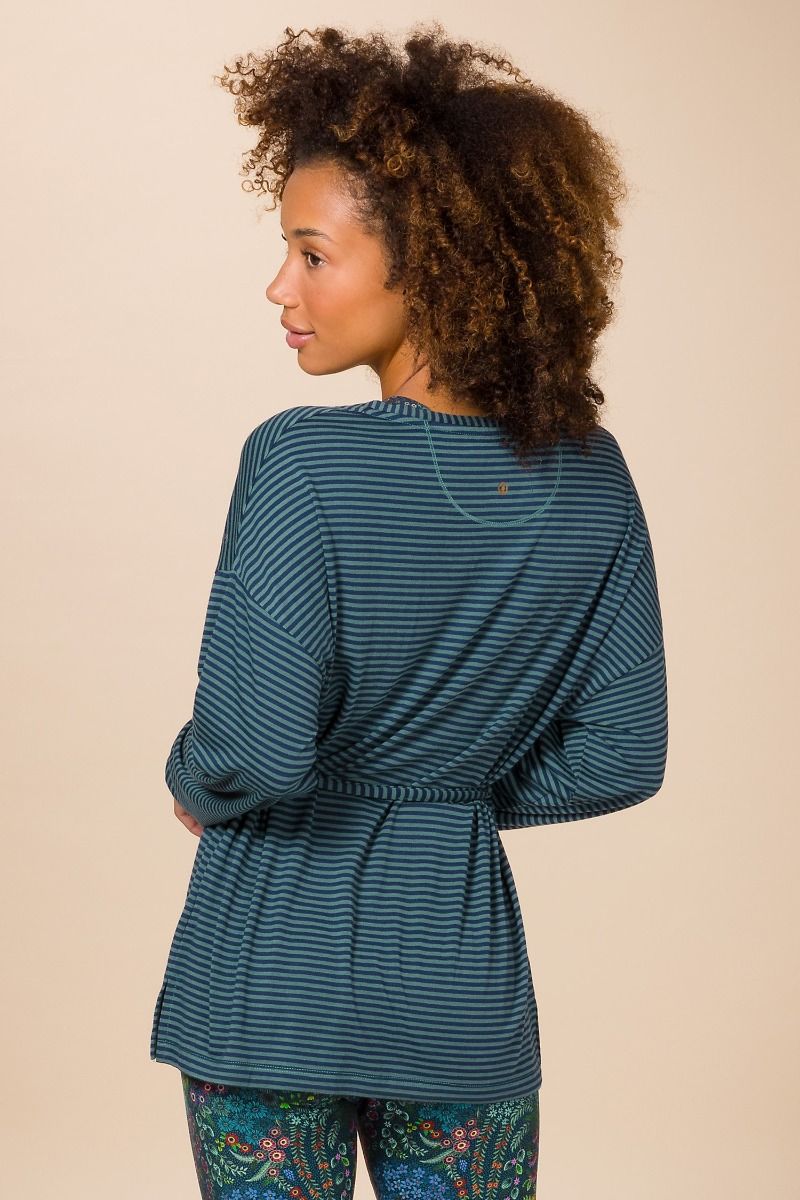 Timberly Top Lange Mouw Little Sumo Stripe Blauw Groen