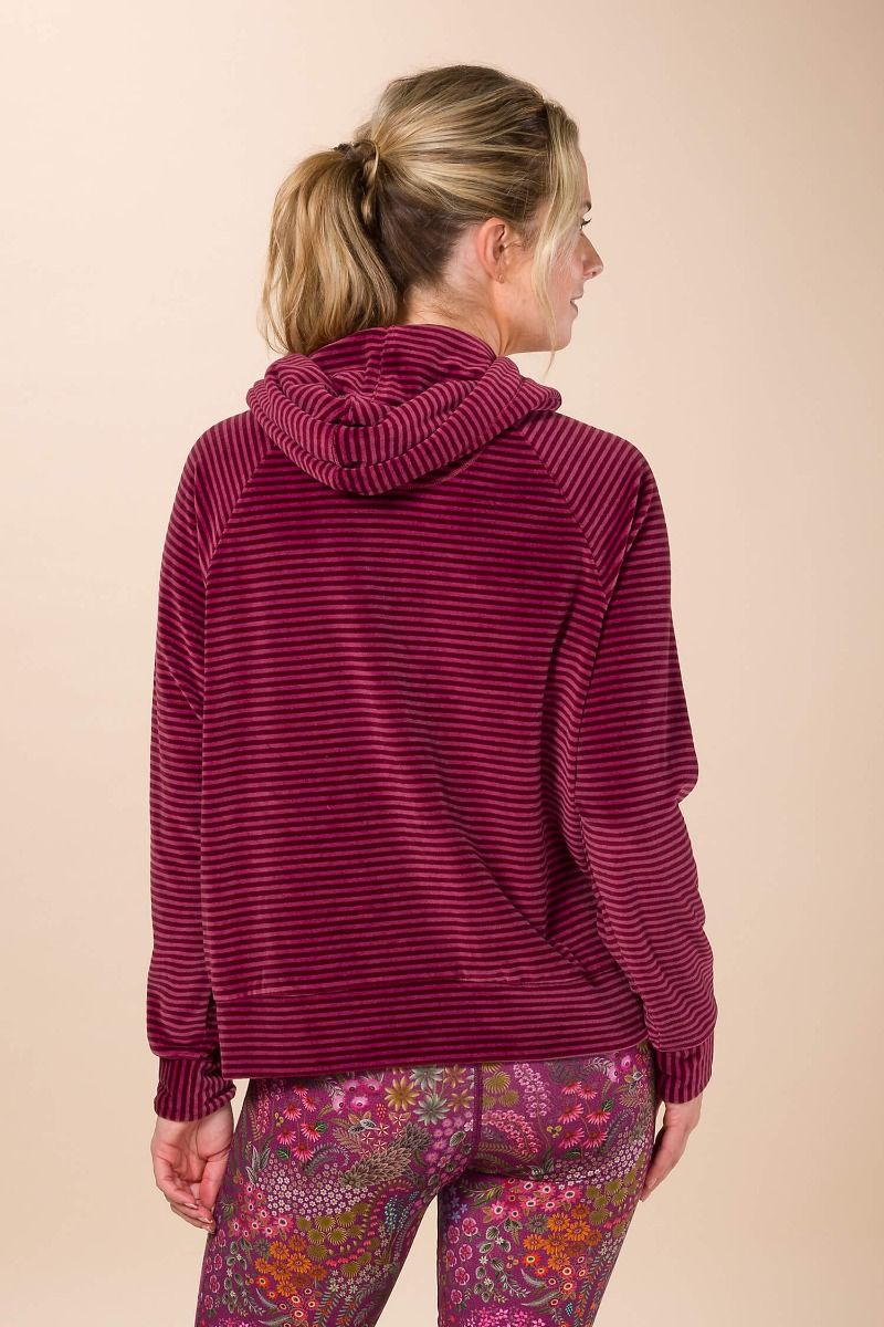 Tamari Sweater Velvet Little Sumo Stripe Red Pink