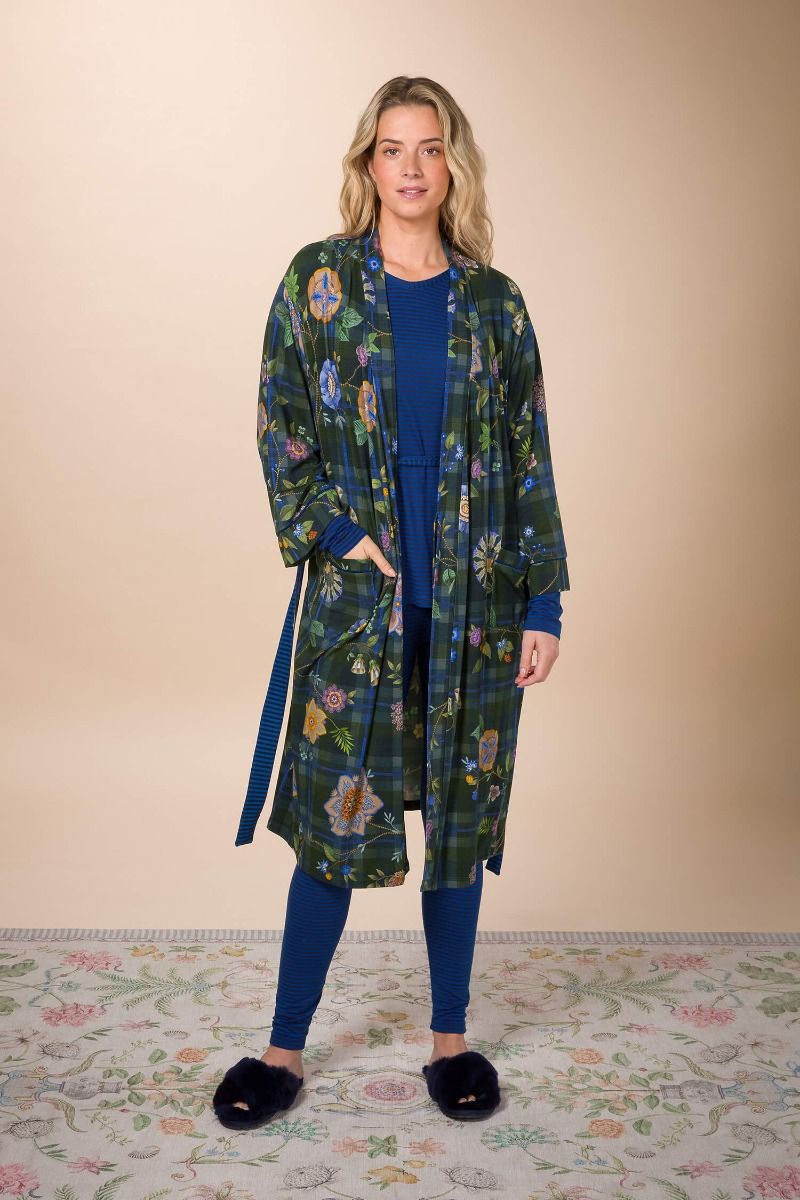 Naomi Kimono Flores Felices Dark Blue