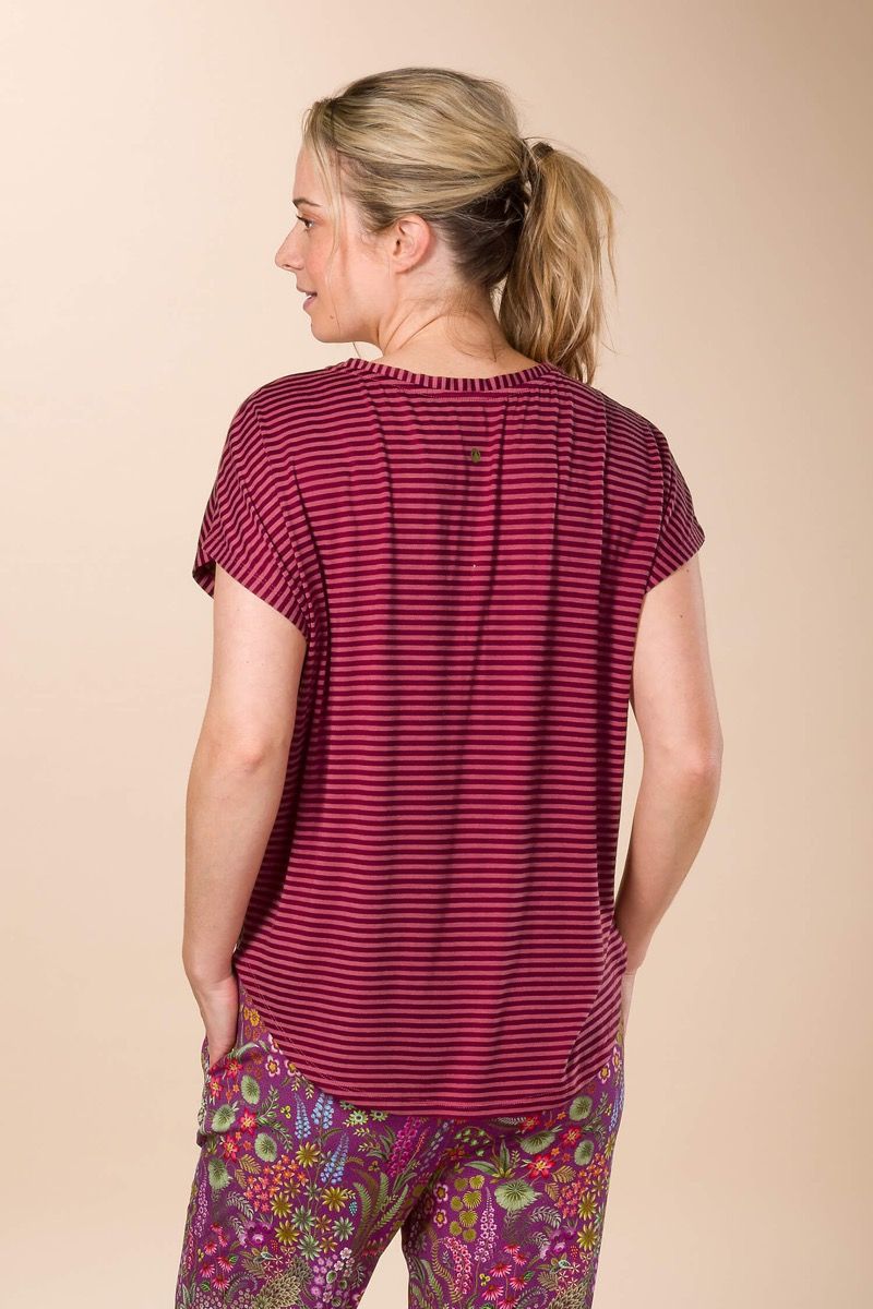 Tatum Short Sleeve Top Little Sumo Stripe Red Pink