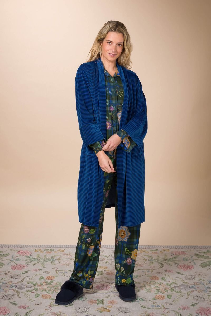 Belin Long Trousers Flores Felices Dark Blue