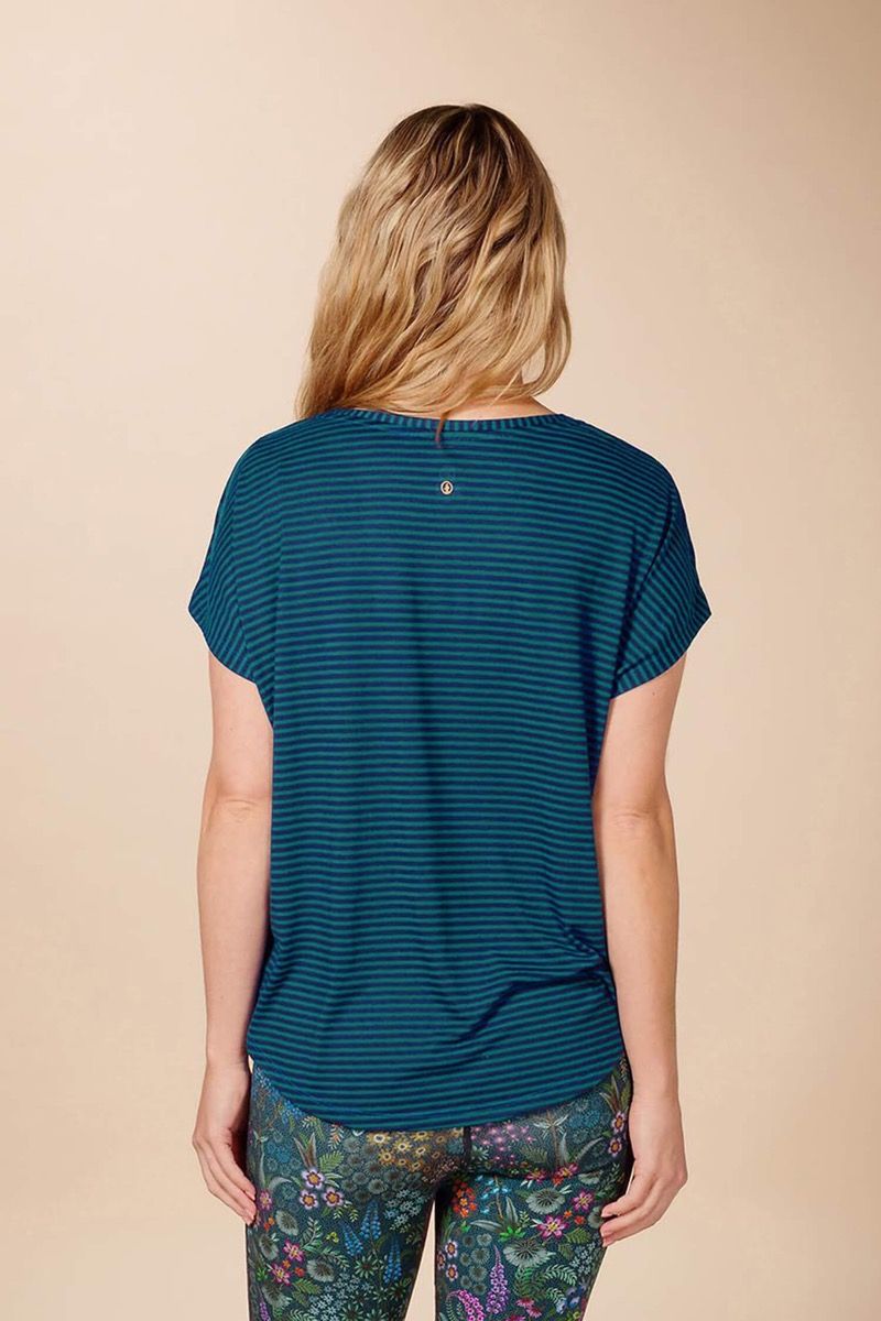 Tatum Top à Manches Courtes Little Sumo Stripe Bleu Vert