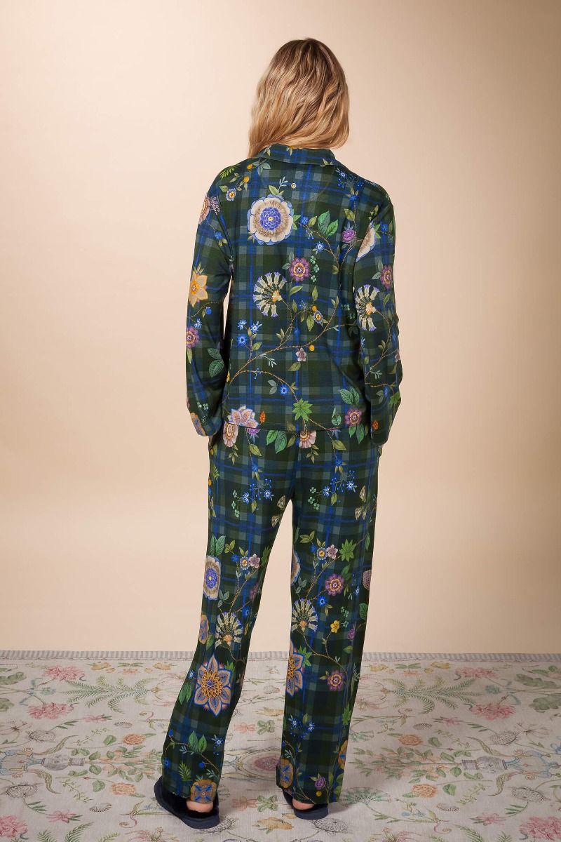 Belin Long Trousers Flores Felices Dark Blue