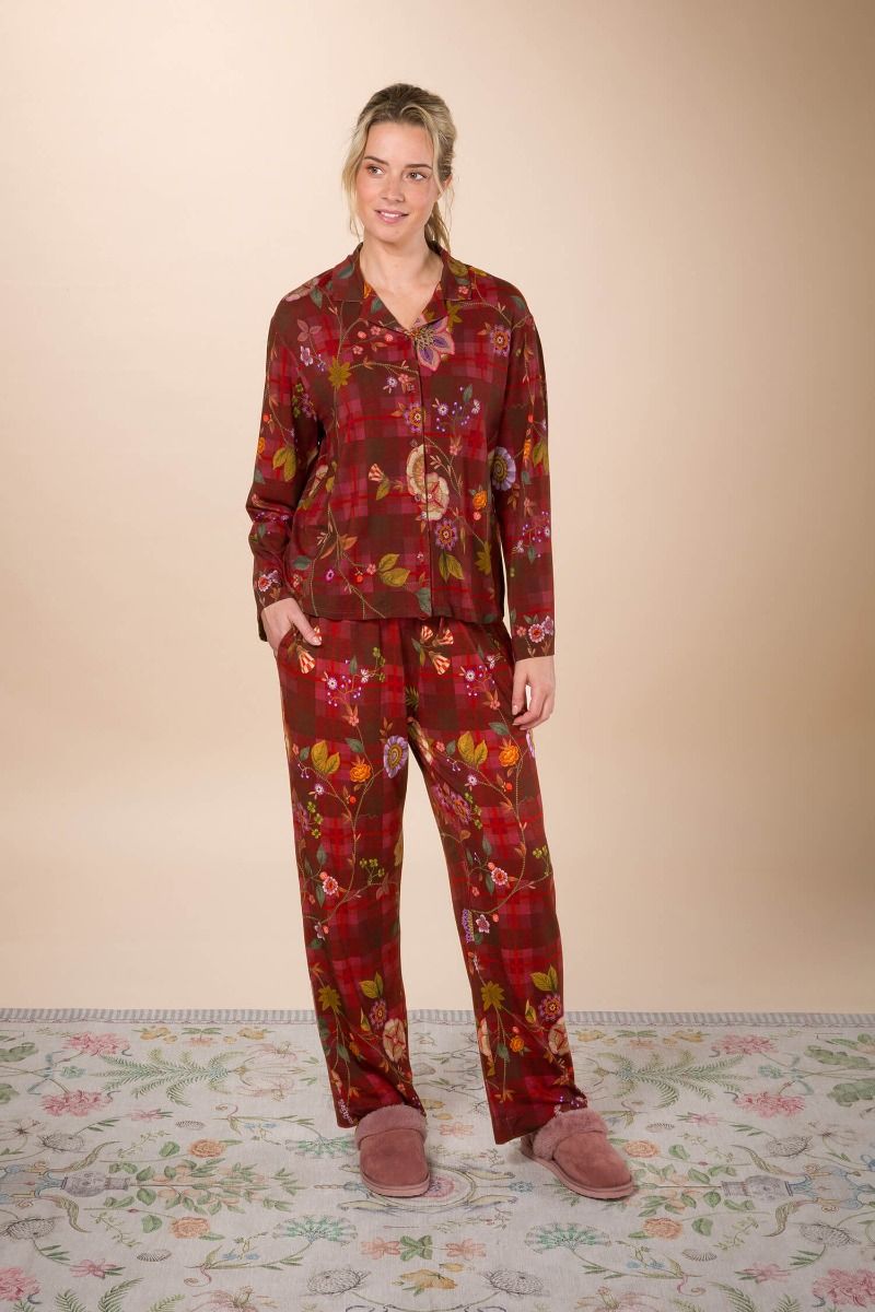 Belin Long Trousers Flores Felices Red