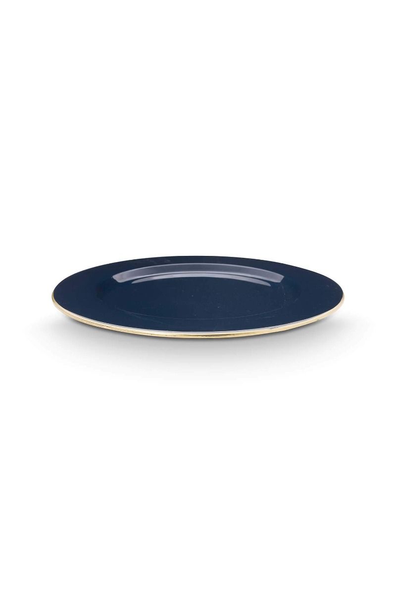 Plate Metal Dark Blue 32cm