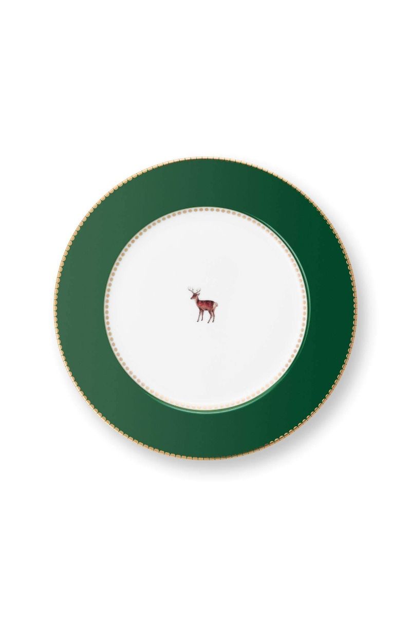 Breakfast Plate Love Birds Dark Green 21cm