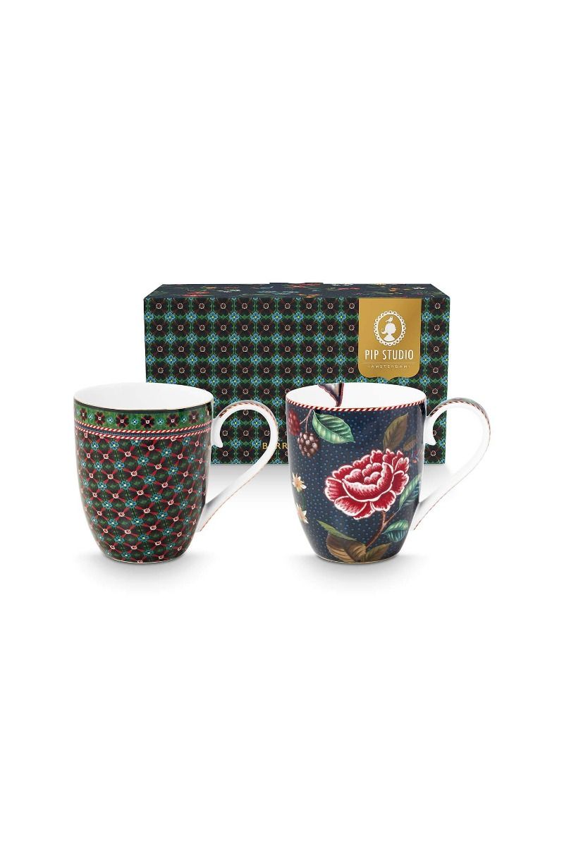 Set/2 Mugs XL Berry Blues