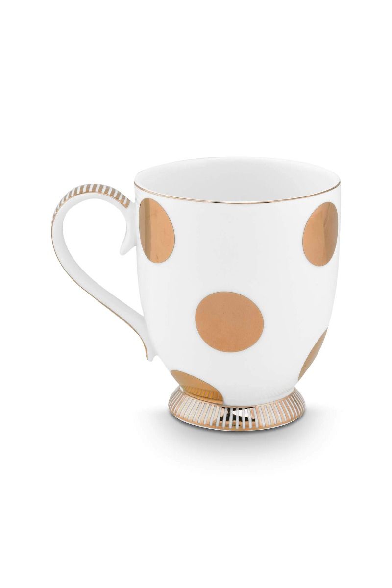 Tasse Gross Dot Delight Weiss-Gold