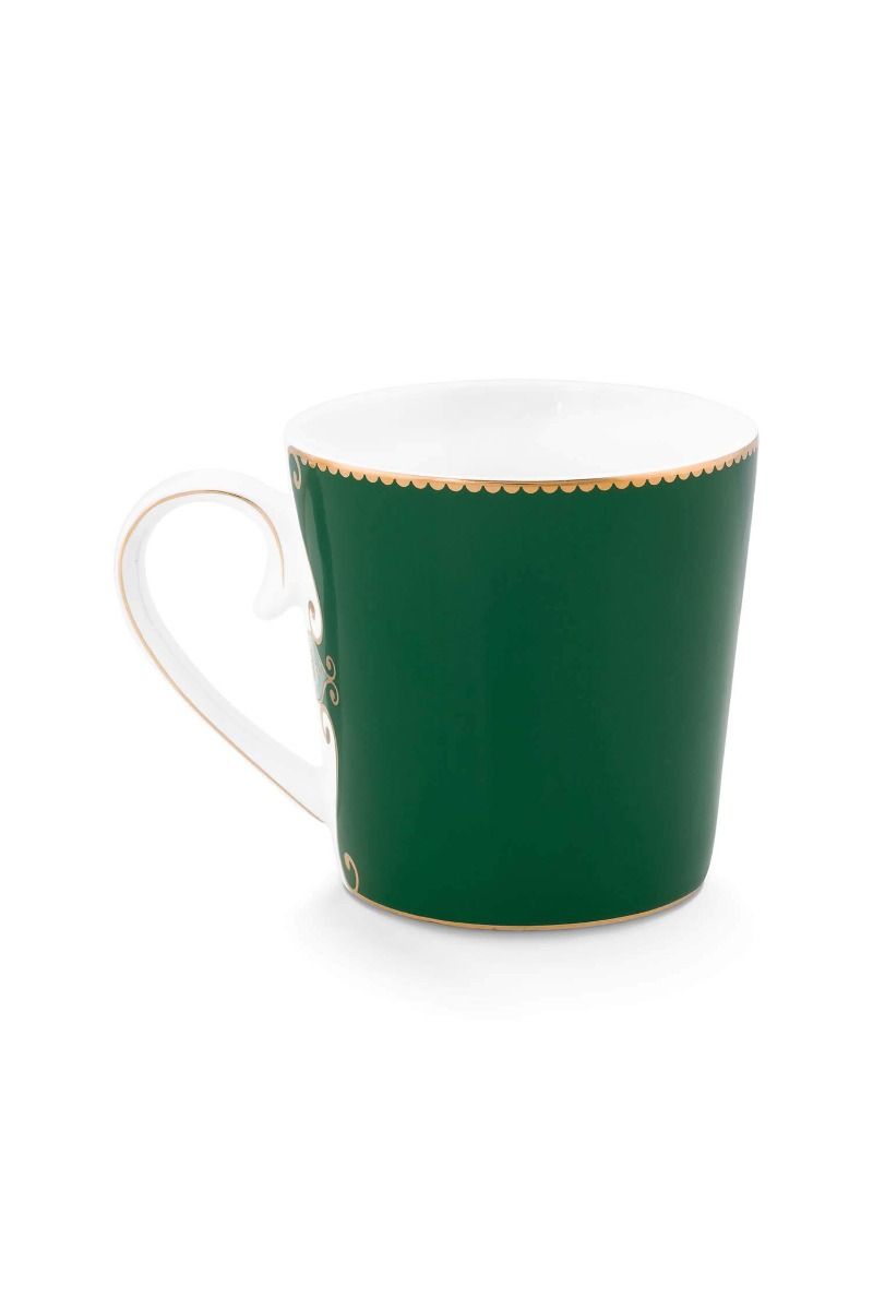 Tasse de Grande Taille Love Birds Médaillon Vert Foncé