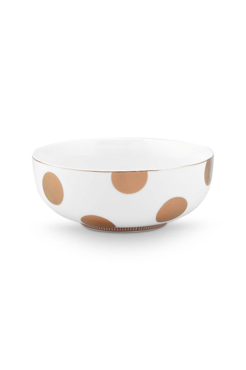 Bowl Dot Delight White-Gold 15cm