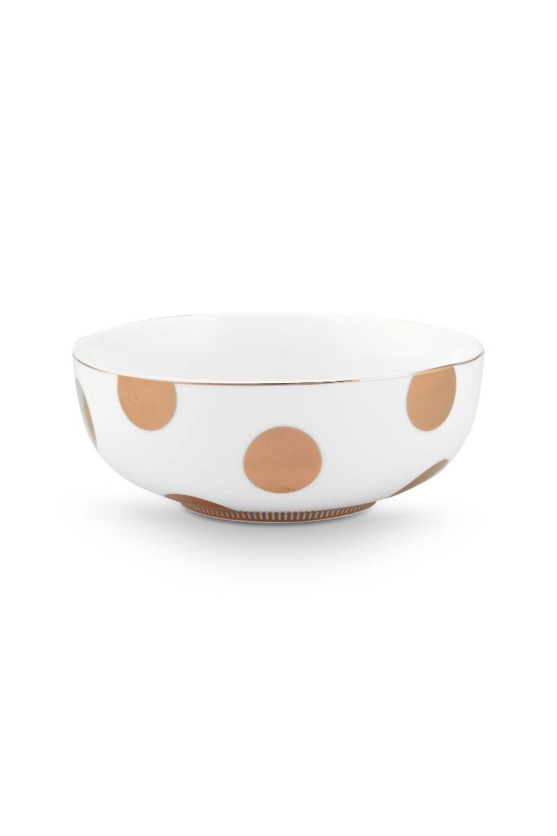 Bol Dot Delight Blanc-Or 15cm