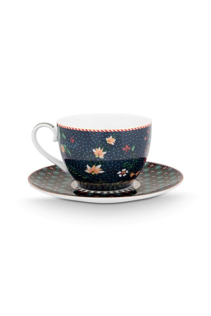 Cup and Saucer Berry Blues Blue