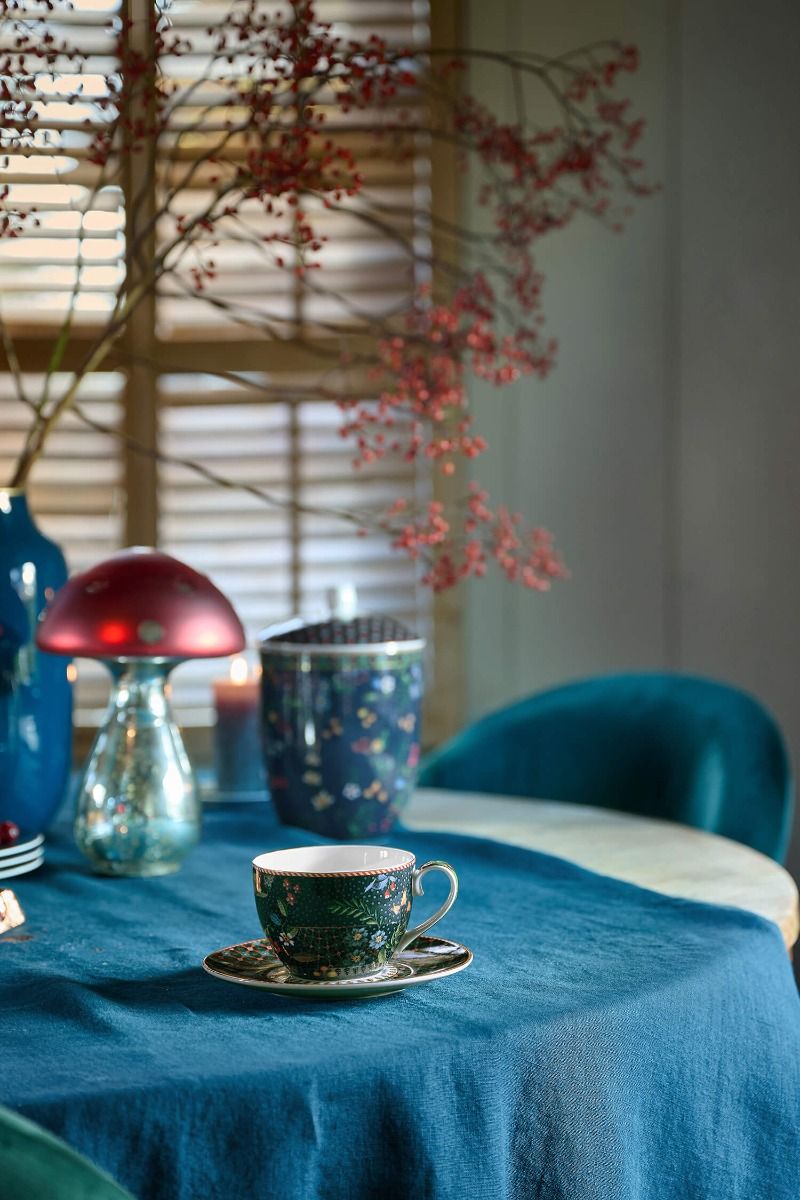 Cup and Saucer Berry Blues Blue