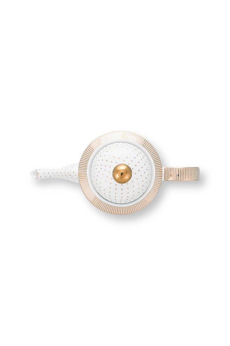 Teapot Dot Delight White-Gold