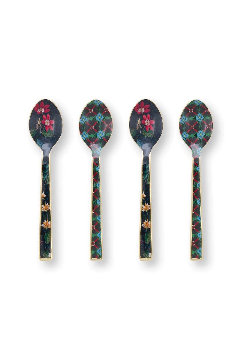 Set/4 Spoons Enamelled Berry Blues