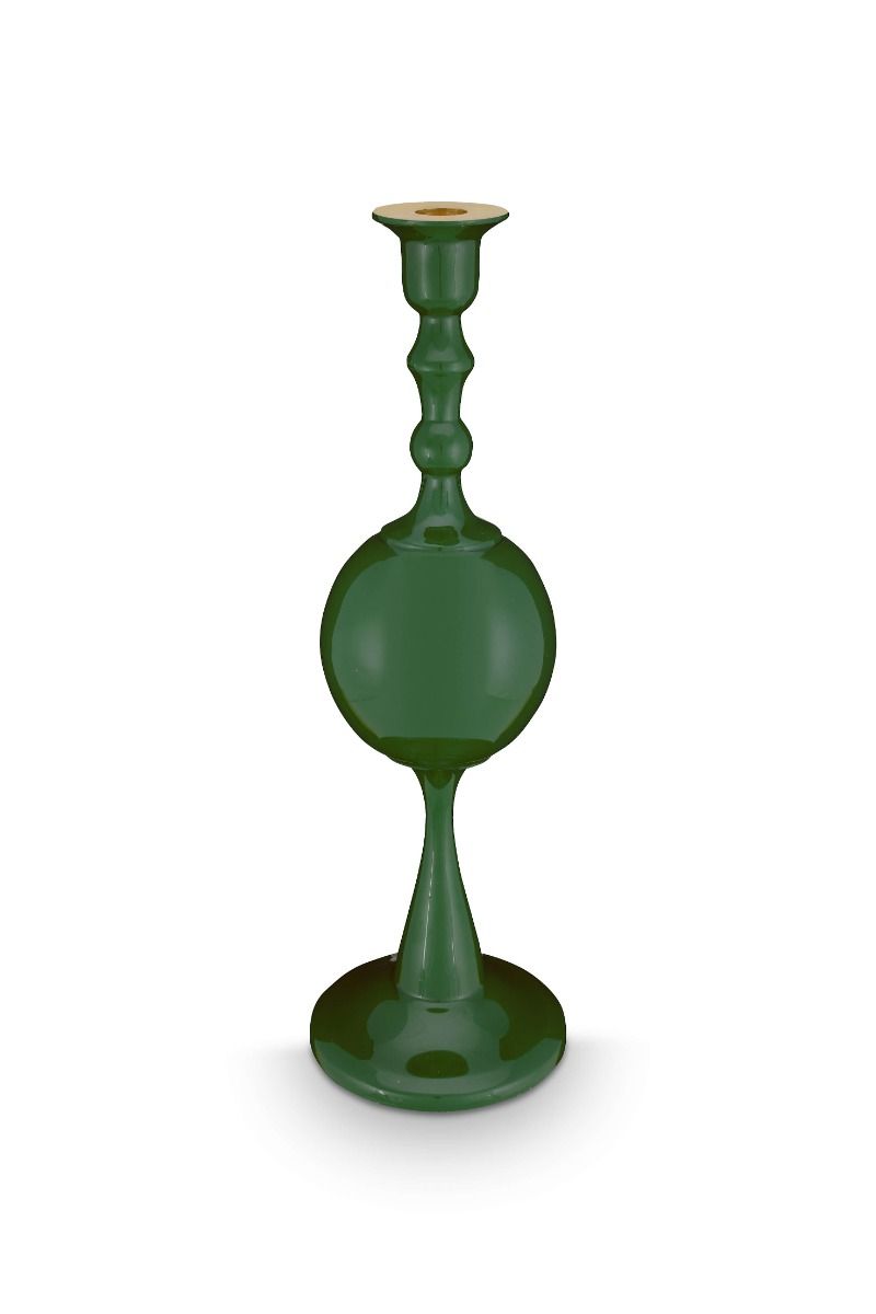 Candle Holder Metal Sphere Medium Green 37cm