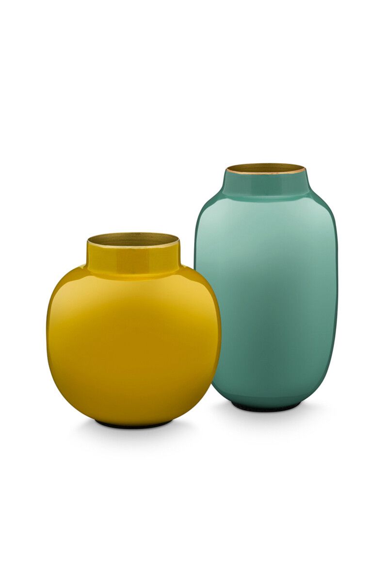 Set Mini-Vasen Blau & Gelb