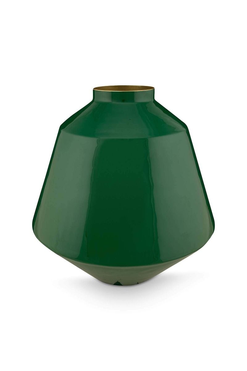 Vase en Métal Vert Foncé 35cm