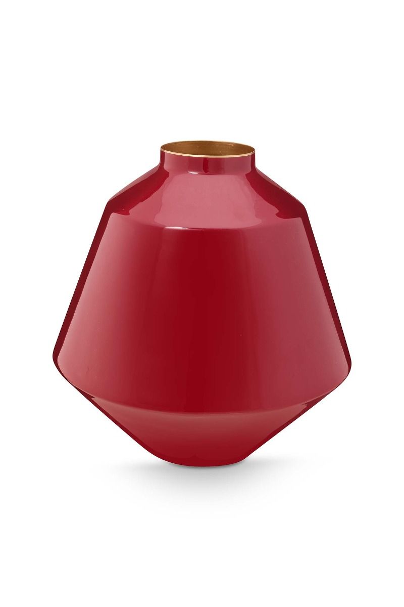 Metall Vase Mittel Rot 35cm