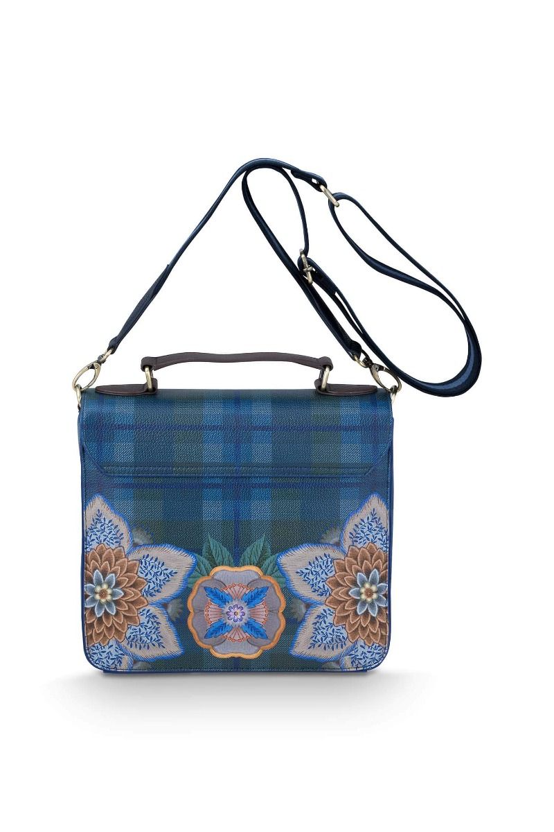 Frances Schultertasche Flores Felices Dunkel Blau