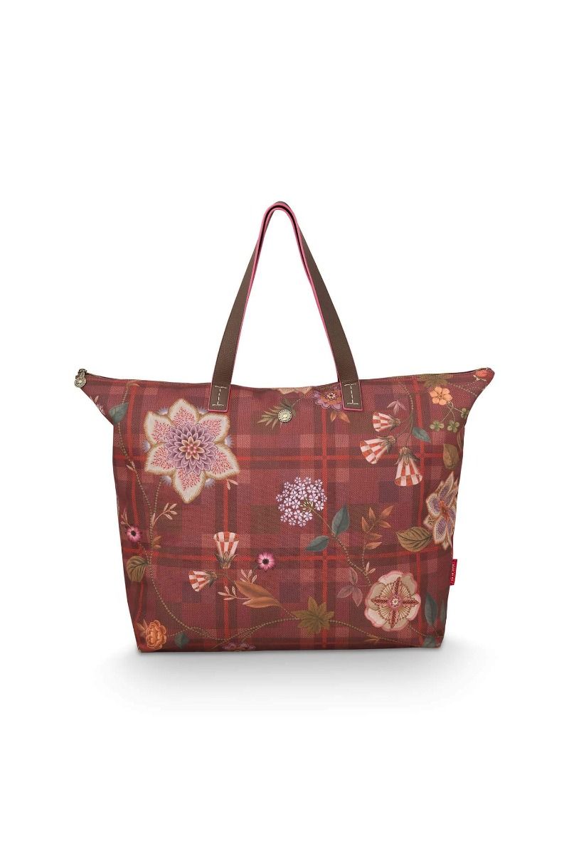 Tilda Tote Bag Flores Felices Rood