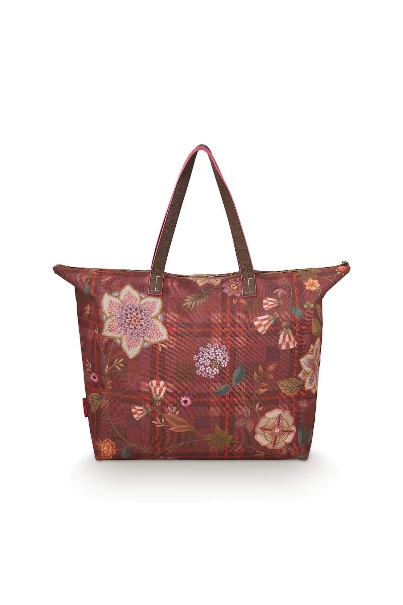 Tilda Sac Cabas Flores Felices Rouge