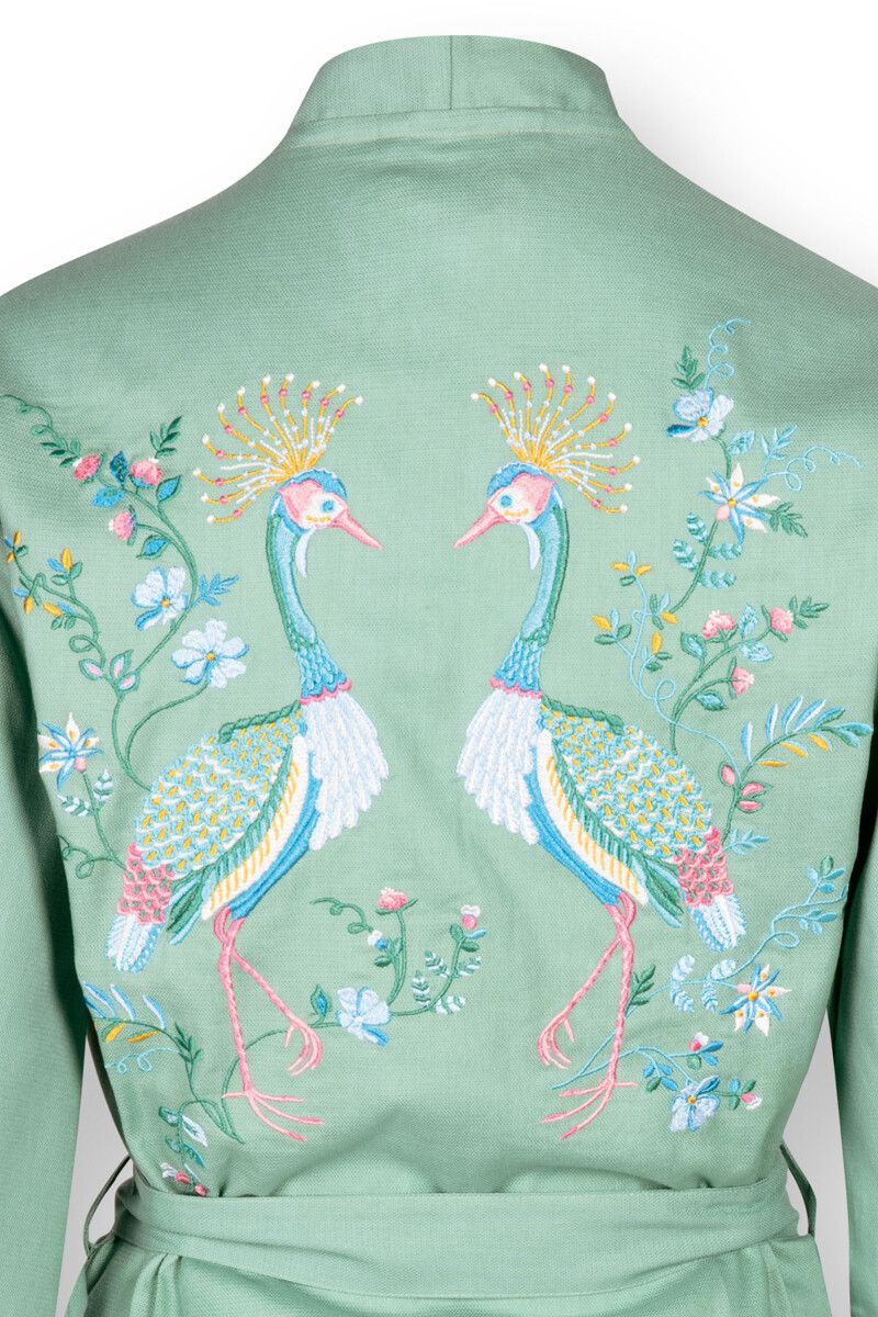 Kimono Flirting Birds Blau