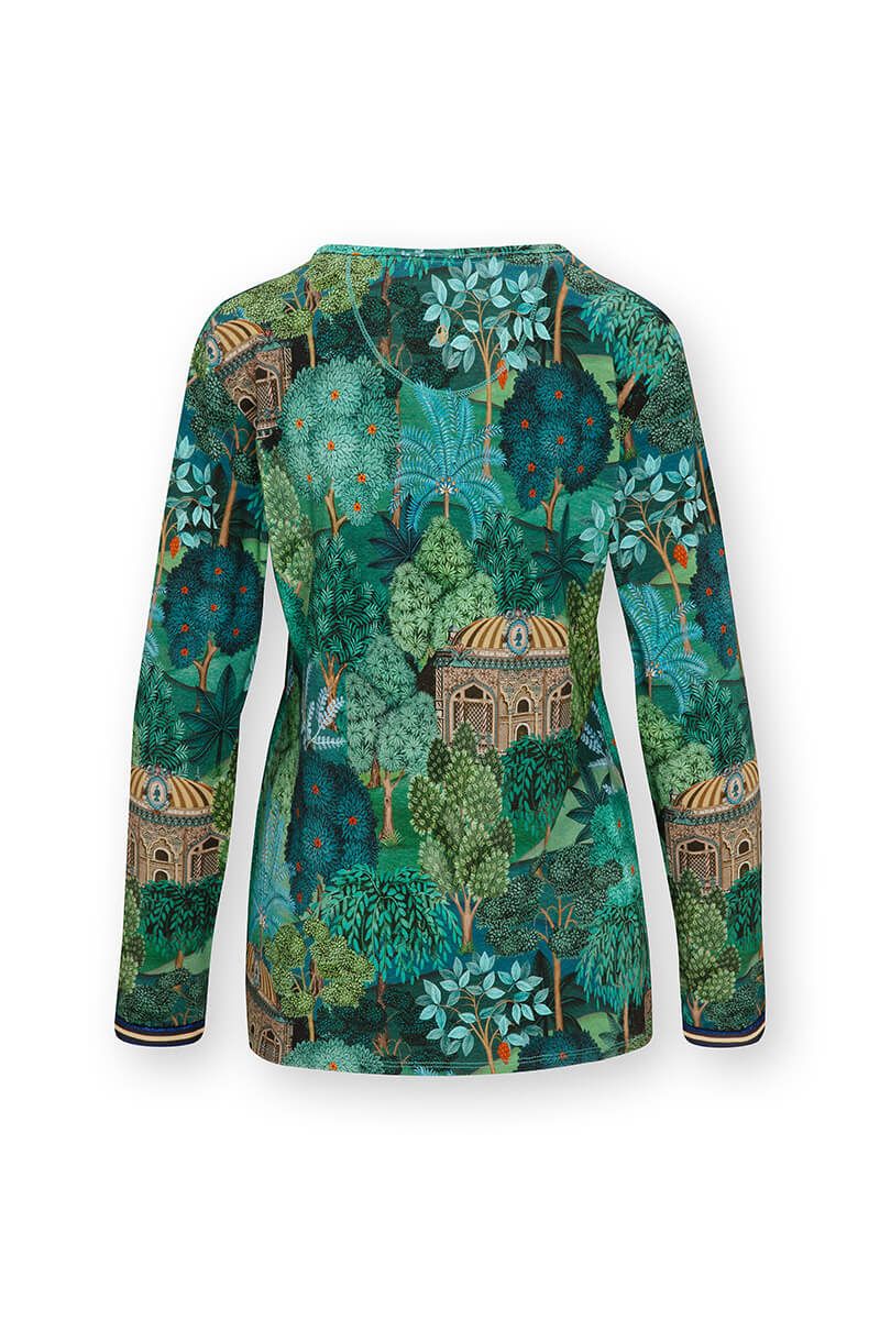 Trice Long Sleeve Top Jardin de Noche Blue