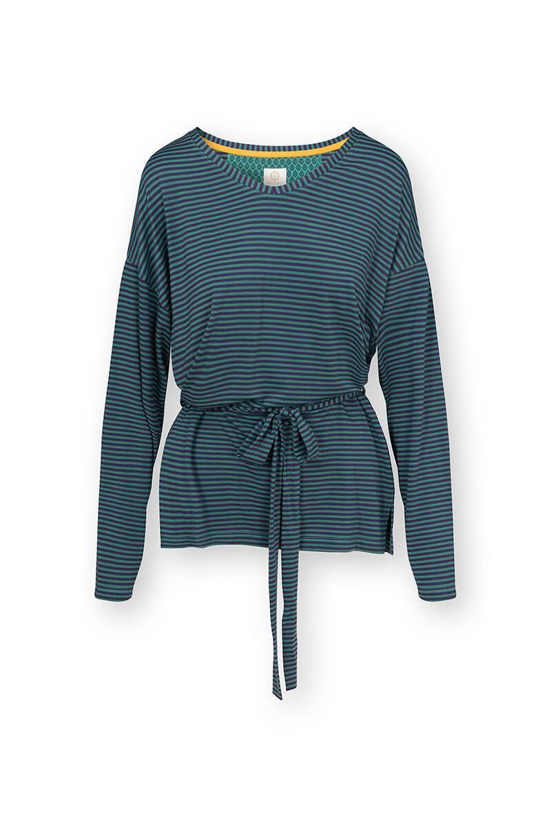 Timberly Long Sleeve Top Little Sumo Stripe Blue Green