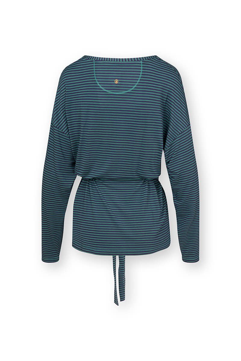 Timberly Long Sleeve Top Little Sumo Stripe Blue Green