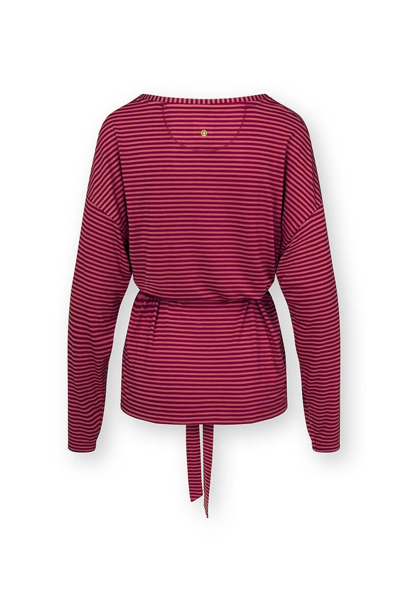 Timberly Top à Manches Longues Little Sumo Stripe Rouge Rose