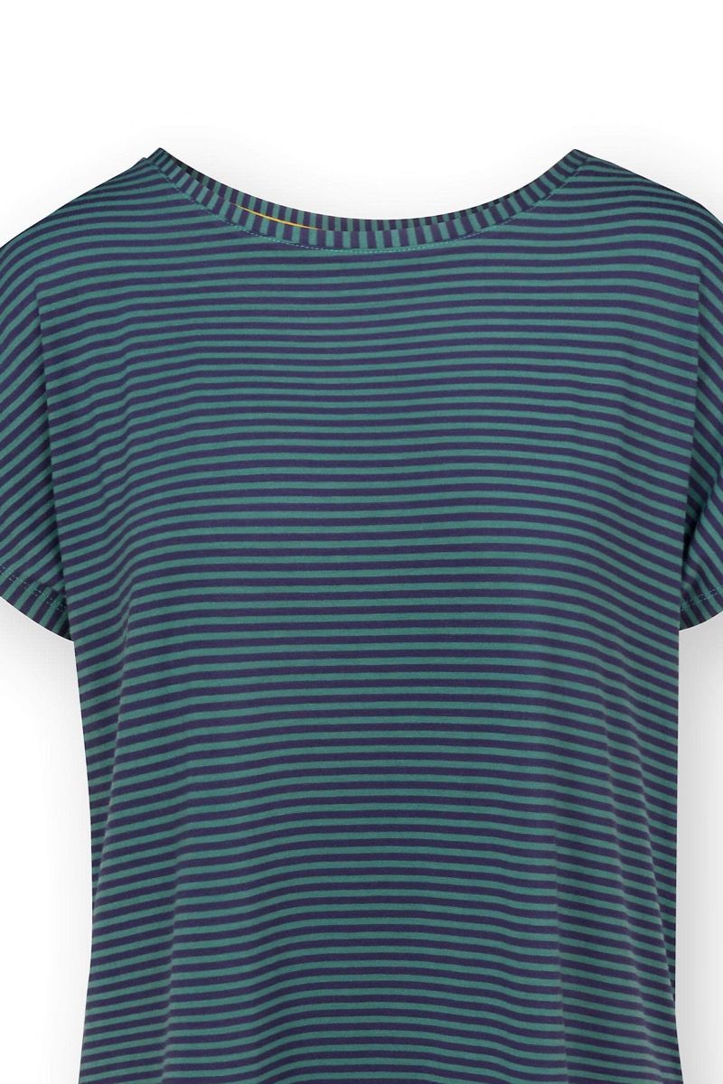 Tatum Short Sleeve Top Little Sumo Stripe Blue Green