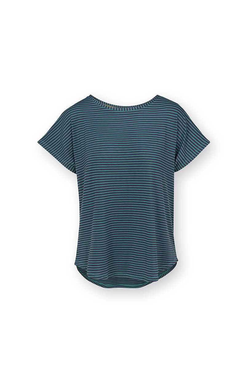 Tatum Top Korte Mouw Little Sumo Stripe Blauw Groen