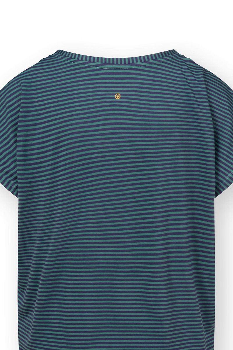 Tatum Short Sleeve Top Little Sumo Stripe Blue Green