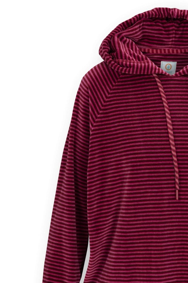 Tamari Sweater Velvet Little Sumo Stripe Red Pink