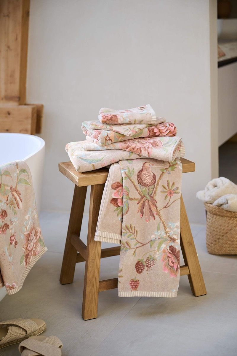 Large Bath Towel Secret Garden Khaki 70x140cm