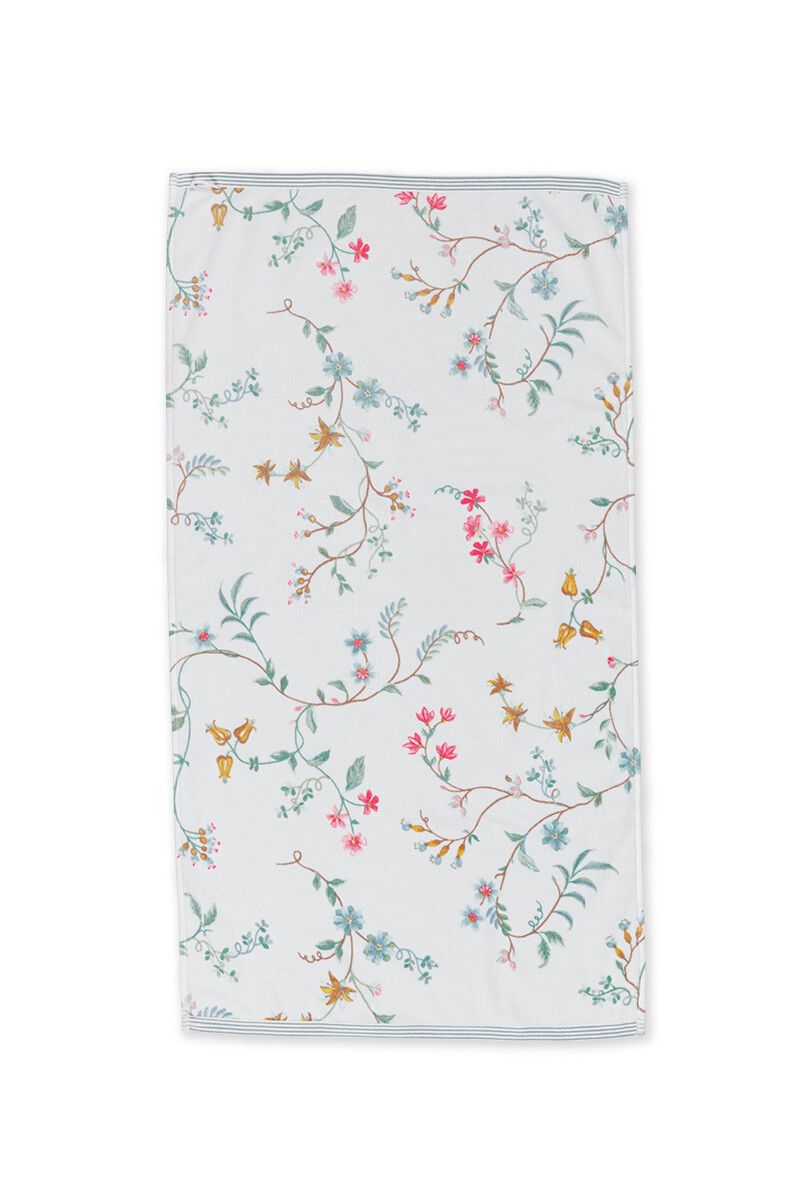 Bath Towel Set/3 Les Fleurs White 55x100 cm