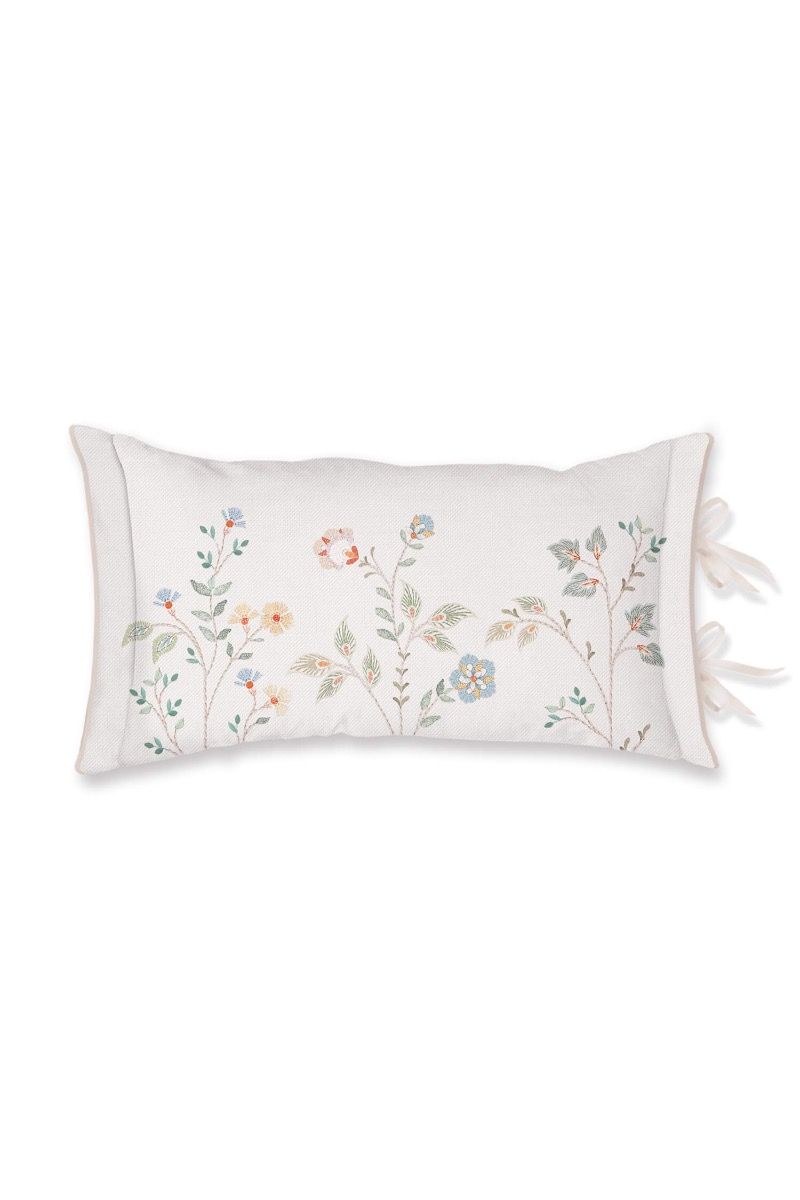 Coussin Décoratif Rectangulaire Campo de Flores Blanc Cassé