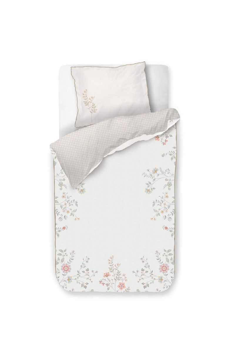 Ensemble housse de couette Campo de Flores Blanc Cassé