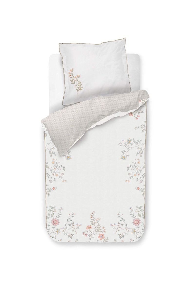 Ensemble housse de couette Campo de Flores Blanc Cassé