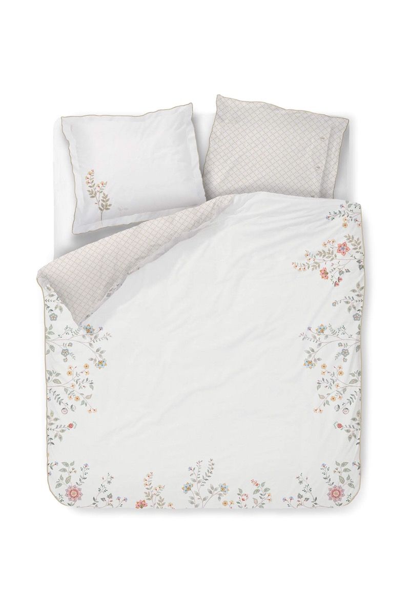 Ensemble housse de couette Campo de Flores Blanc Cassé