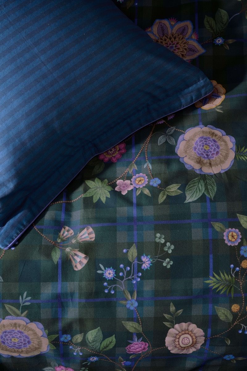 Duvet Cover Set Flores Felices Dark Blue