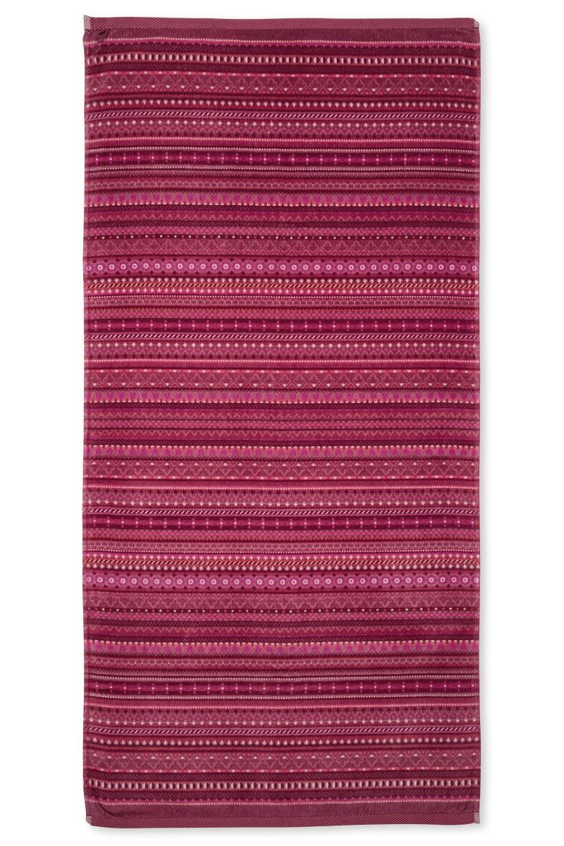 Grande Serviette de Bain Geometric Print Rose Foncé 70x140cm