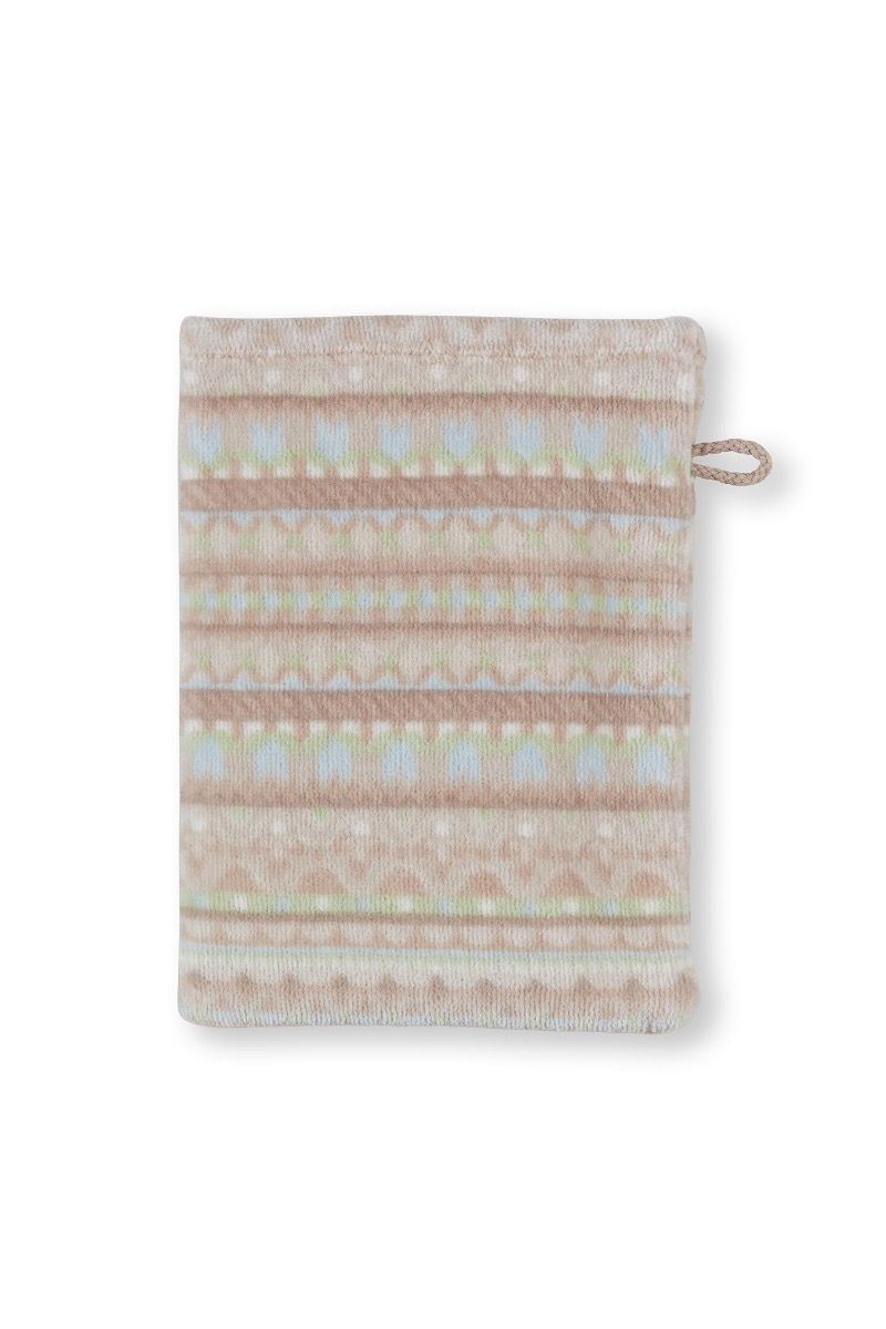 Washcloth Set/3 Geometric Print Sand 16x22cm